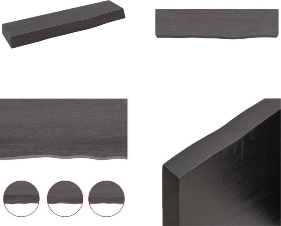 VidaXL Wandschap 40x10x4 cm behandeld massief eikenhout donkerbruin Wandschap Wandschappen Wandplank Wandrek
