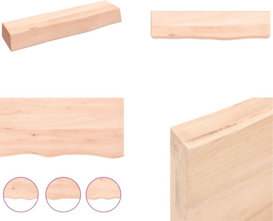VidaXL Wandschap 40x10x6 cm onbehandeld massief eikenhout Wandschap Wandschappen Wandplank Wandrek