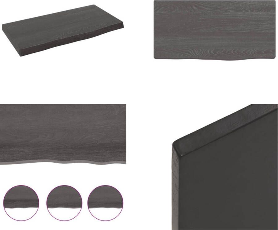 VidaXL Wandschap 40x20x2 cm behandeld massief eikenhout donkergrijs Wandschap Wandschappen Wandplank Wandrek