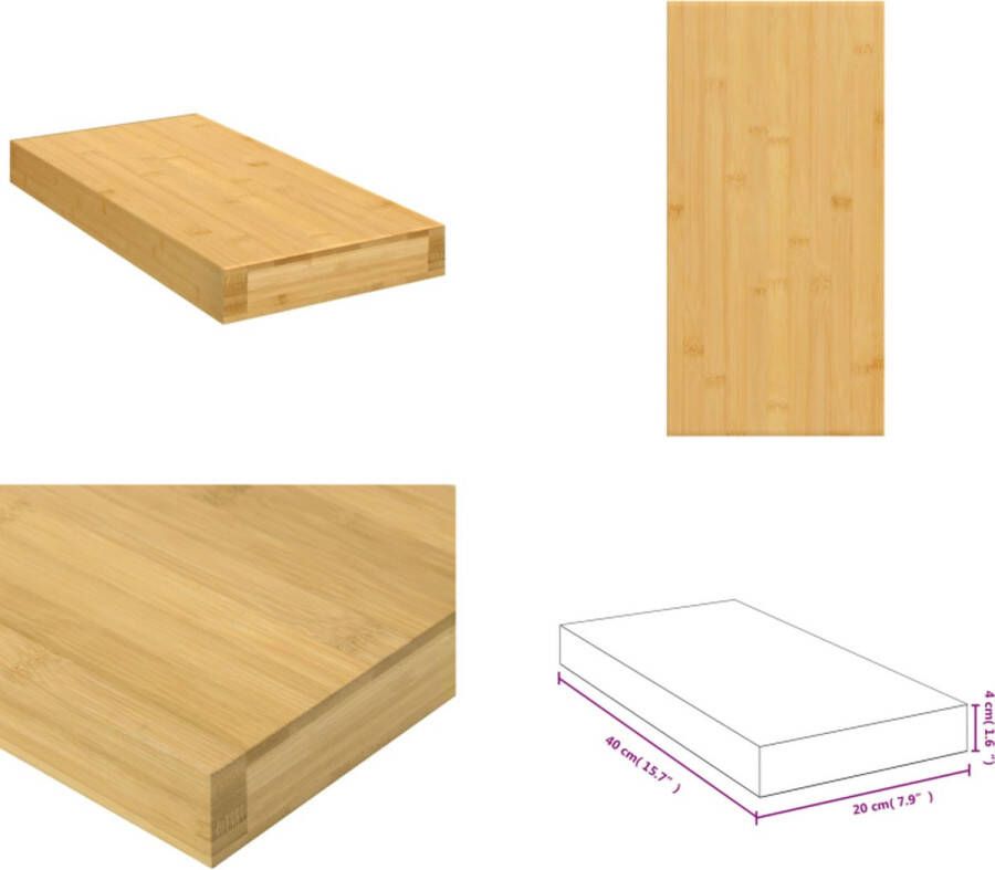 VidaXL Wandschap 40x20x4 cm bamboe Plank Planken Wandplank Opslagplank