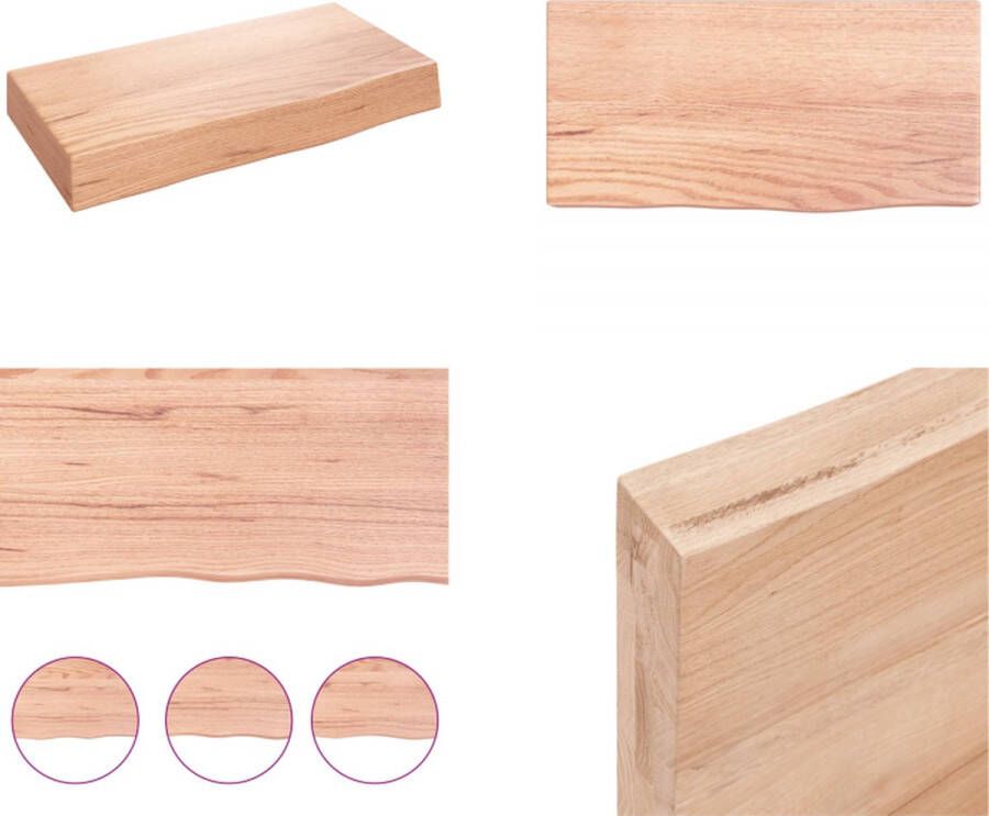VidaXL Wandschap 40x20x6 cm behandeld massief eikenhout lichtbruin Wandschap Wandschappen Wandplank Wandrek