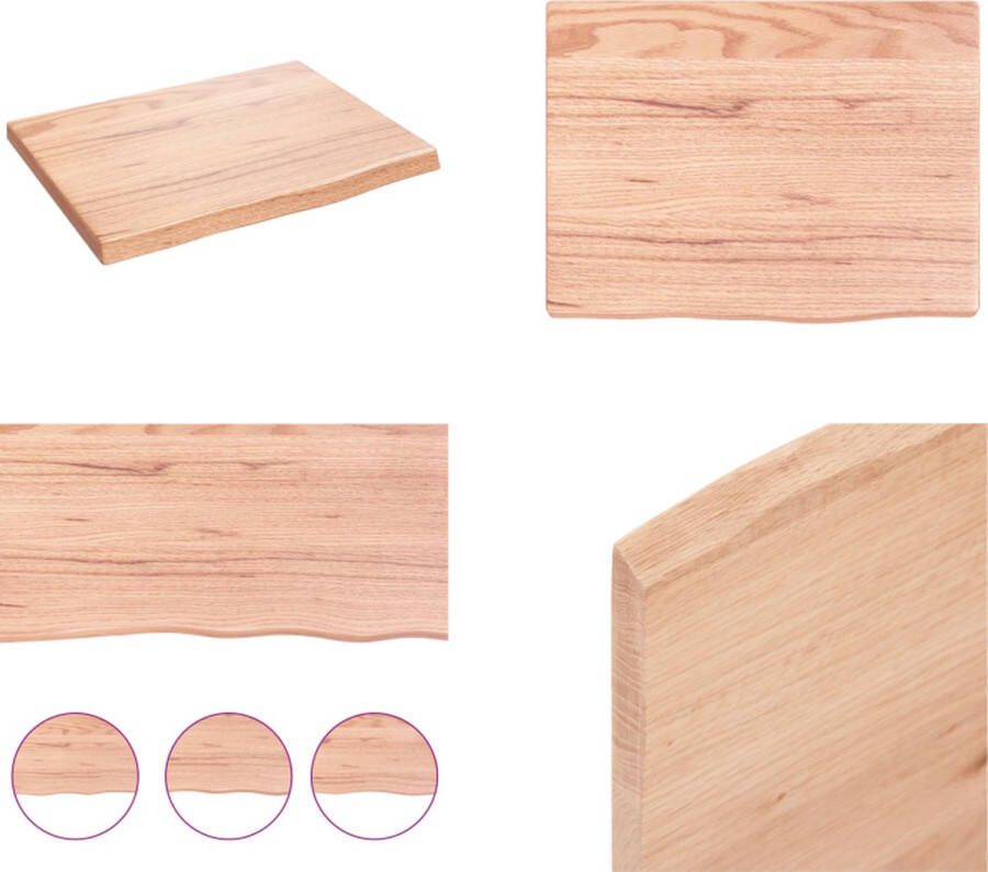 VidaXL Wandschap 40x30x2 cm behandeld massief eikenhout lichtbruin Wandschap Wandschappen Wandplank Wandrek