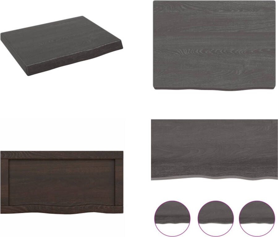 VidaXL Wandschap 40x30x(2-4)cm behandeld massief eikenhout donkerbruin Wandschap Wandschappen Wandplank Wandrek