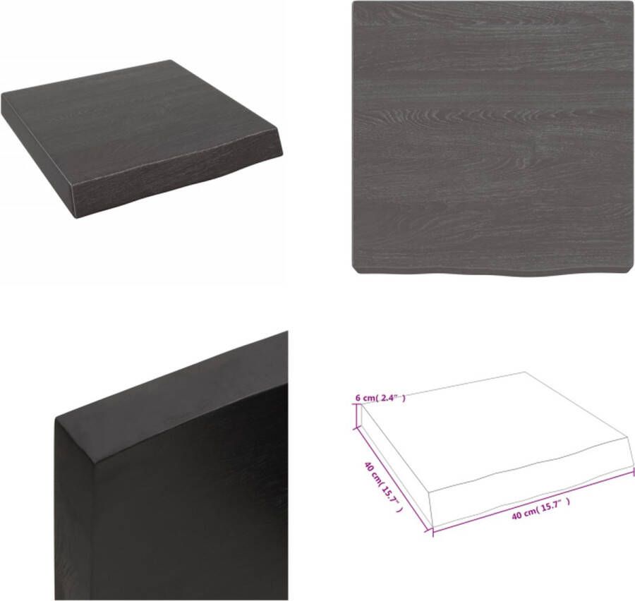 VidaXL Wandschap 40x40x(2-6)cm behandeld massief eikenhout donkerbruin Wandschap Wandschappen Wandplank Wandrek