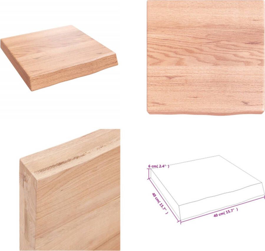 VidaXL Wandschap 40x40x(2-6) cm behandeld massief eikenhout lichtbruin Wandschap Wandschappen Wandplank Wandrek