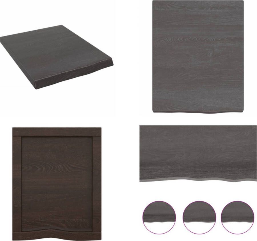 VidaXL Wandschap 40x50x(2-4)cm behandeld massief eikenhout donkerbruin Wandschap Wandschappen Wandplank Wandrek