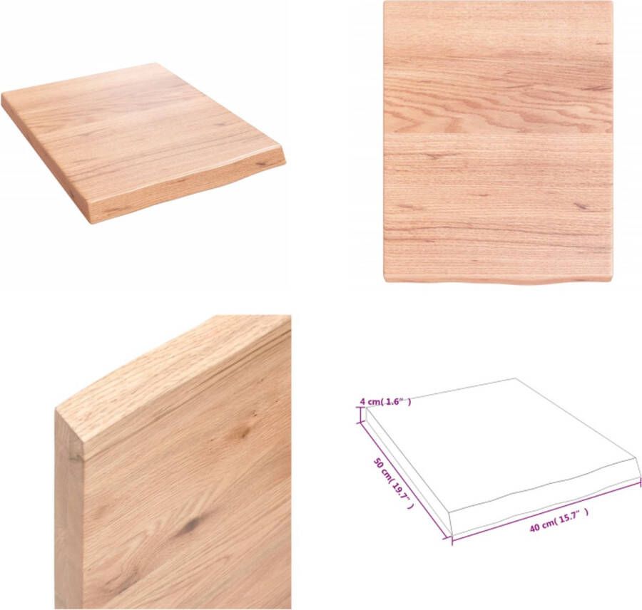 VidaXL Wandschap 40x50x(2-4) cm behandeld massief eikenhout lichtbruin Wandschap Wandschappen Wandplank Wandrek