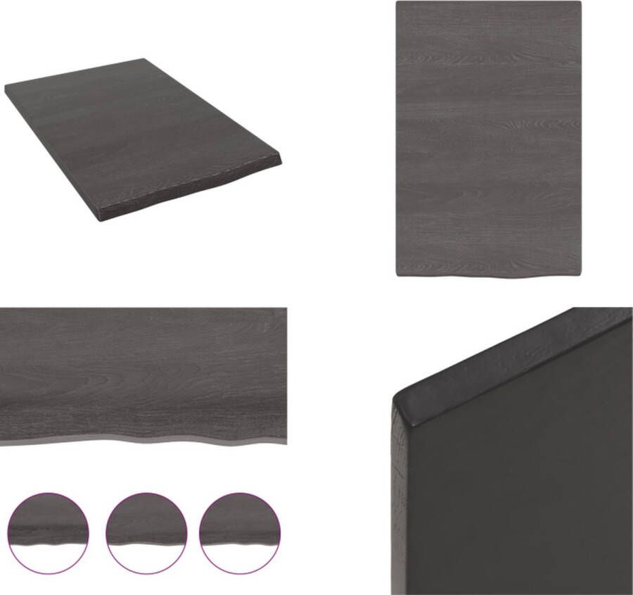 VidaXL Wandschap 40x60x2 cm behandeld massief eikenhout donkergrijs Wandschap Wandschappen Wandplank Wandrek