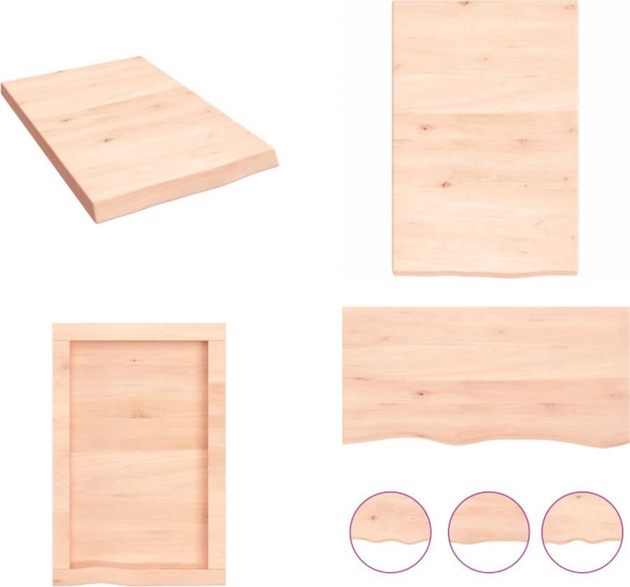 VidaXL Wandschap 40x60x(2-4) cm onbehandeld massief eikenhout Wandschap Wandschappen Wandplank Wandrek