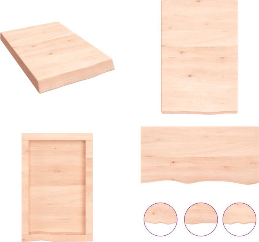 VidaXL Wandschap 40x60x(2-6) cm onbehandeld massief eikenhout Wandschap Wandschappen Wandplank Wandrek