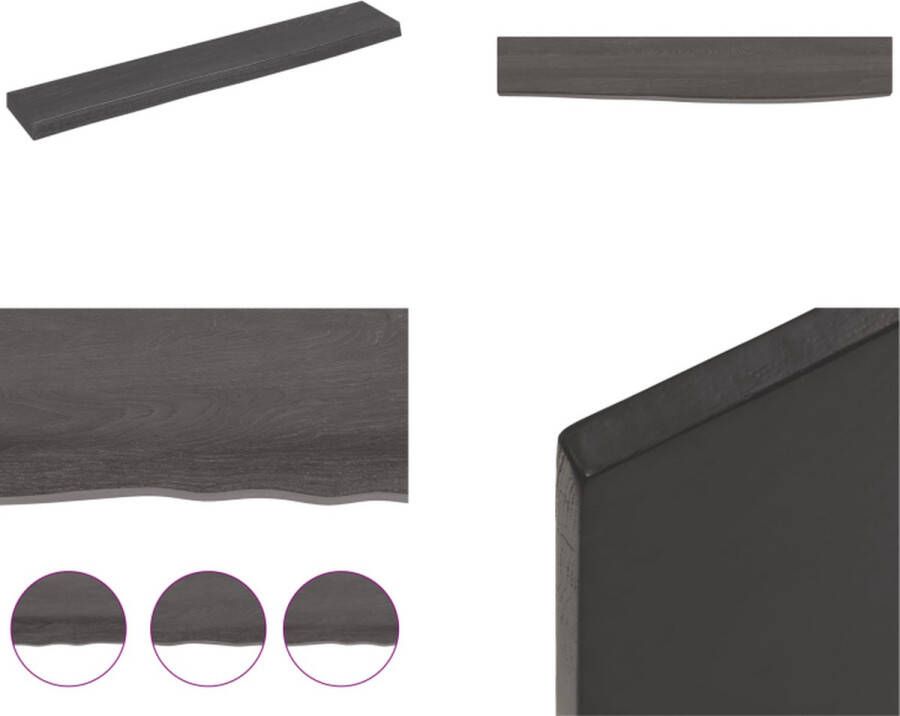 VidaXL Wandschap 60x10x2 cm behandeld massief eikenhout donkergrijs Wandschap Wandschappen Wandplank Wandrek