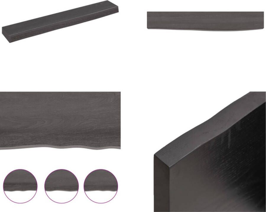 VidaXL Wandschap 60x10x4 cm behandeld massief eikenhout donkergrijs Wandschap Wandschappen Wandplank Wandrek