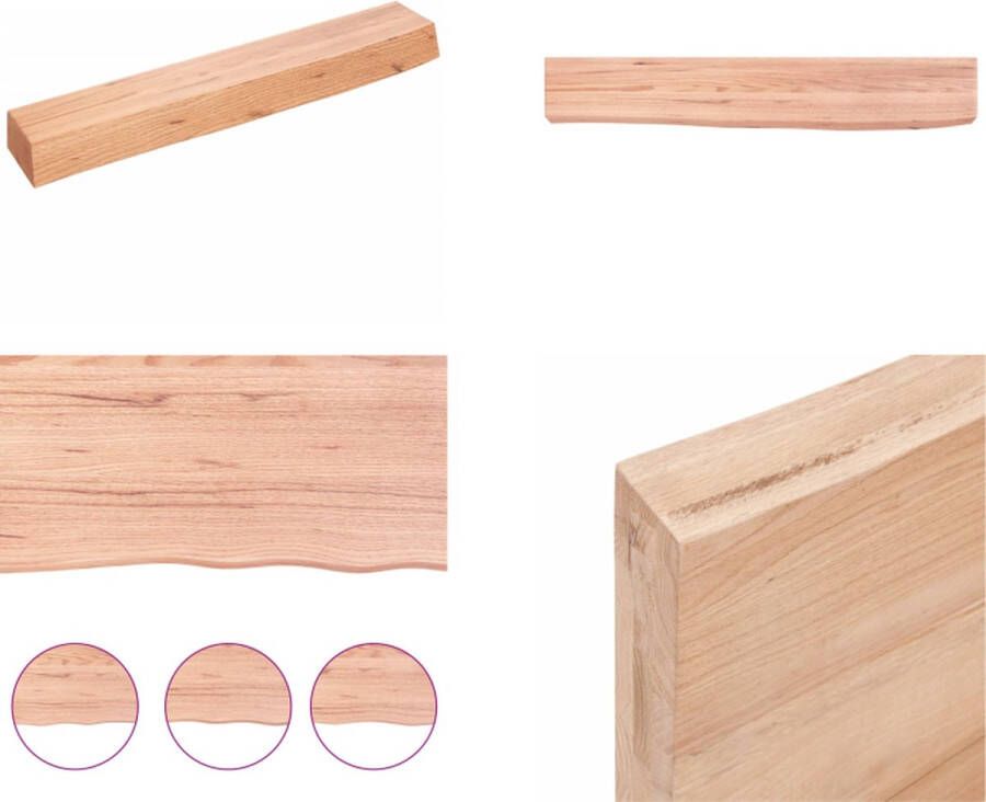 VidaXL Wandschap 60x10x6 cm behandeld massief eikenhout lichtbruin Wandschap Wandschappen Wandplank Wandrek