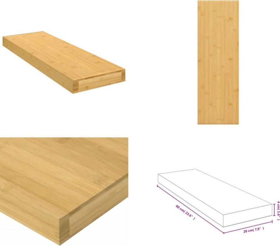 VidaXL Wandschap 60x20x4 cm bamboe Plank Planken Wandplank Opslagplank