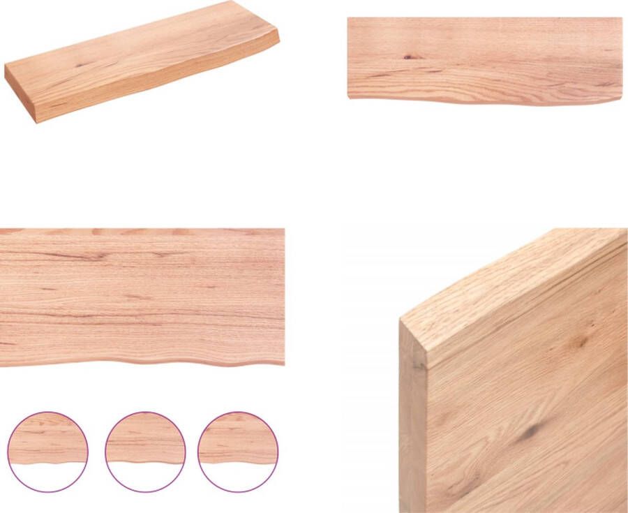 VidaXL Wandschap 60x20x4 cm behandeld massief eikenhout lichtbruin Wandschap Wandschappen Wandplank Wandrek