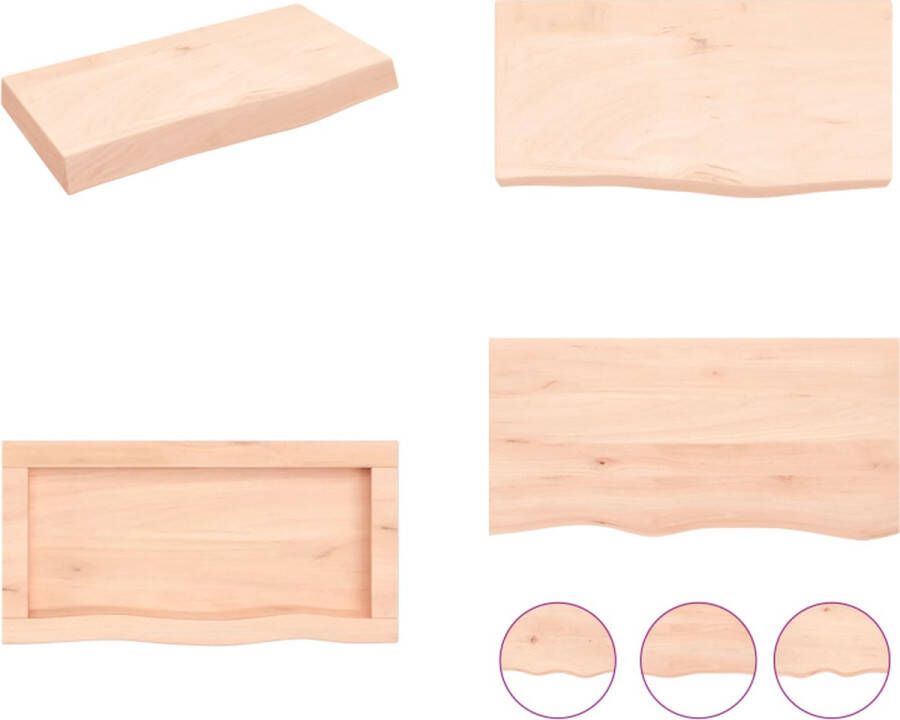 VidaXL Wandschap 60x30x6 cm onbehandeld massief eikenhout Wandschap Wandschappen Wandplank Wandrek