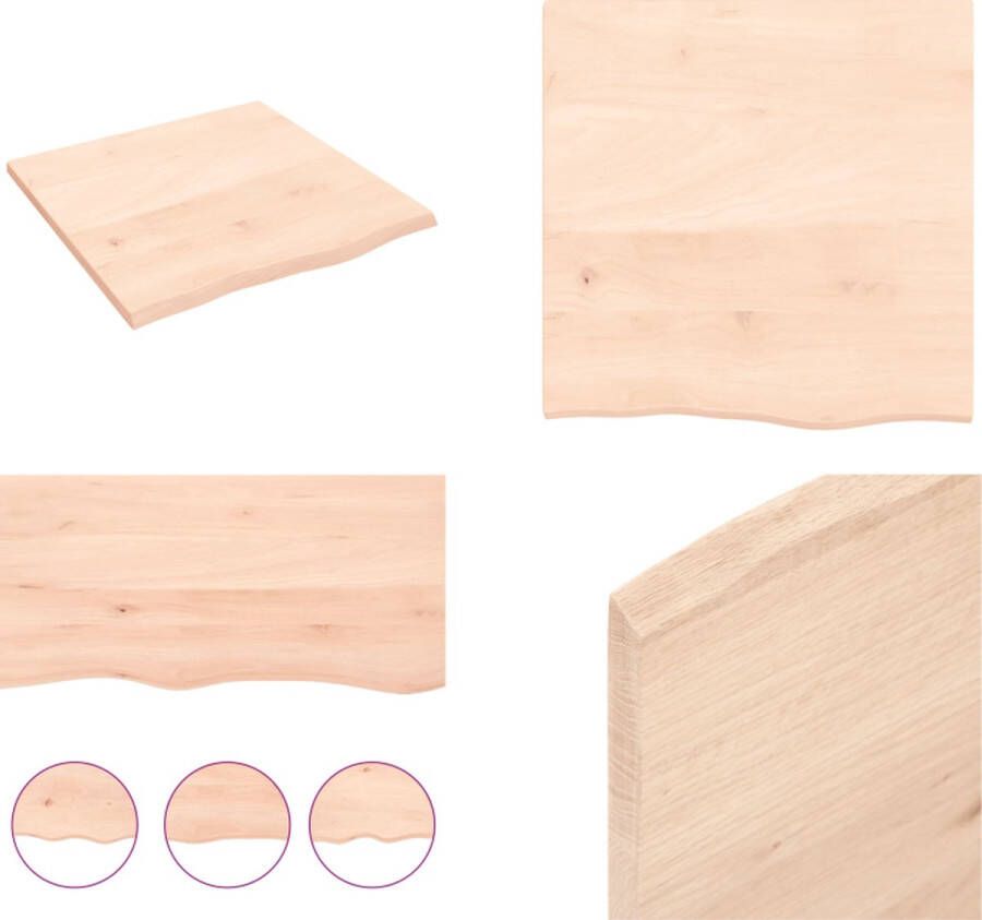 VidaXL Wandschap 60x60x2 cm onbehandeld massief eikenhout Wandschap Wandschappen Wandplank Wandrek