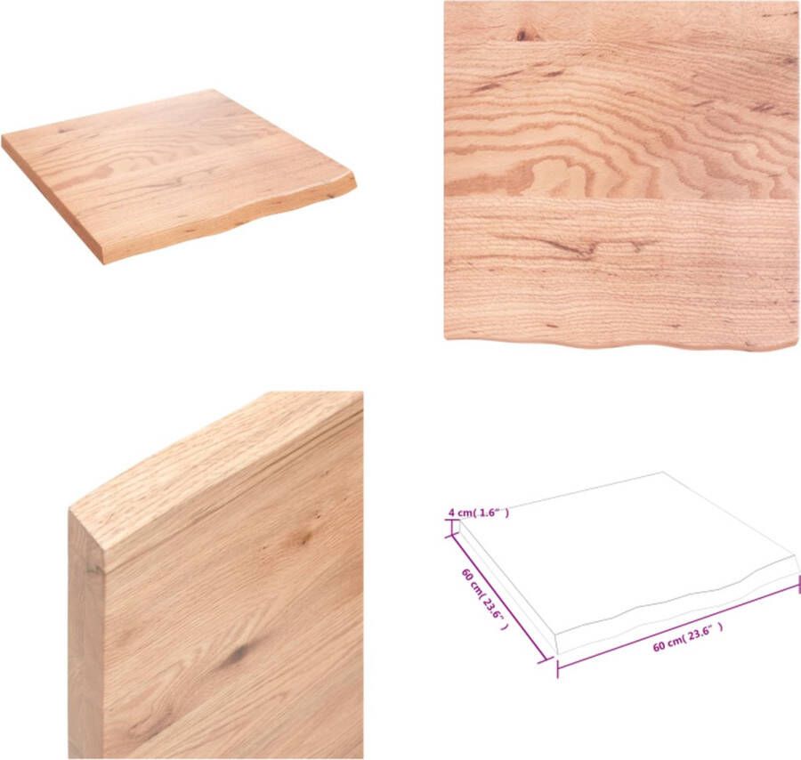 VidaXL Wandschap 60x60x(2-4) cm behandeld massief eikenhout lichtbruin Wandschap Wandschappen Wandplank Wandrek