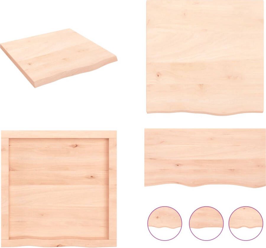 VidaXL Wandschap 60x60x(2-4) cm onbehandeld massief eikenhout Wandschap Wandschappen Wandplank Wandrek