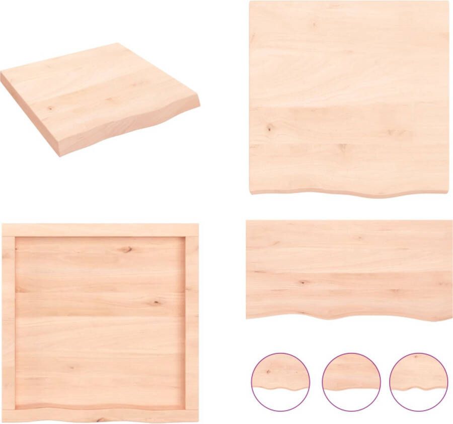 VidaXL Wandschap 60x60x(2-6) cm onbehandeld massief eikenhout Wandschap Wandschappen Wandplank Wandrek