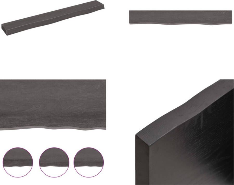 VidaXL Wandschap 80x10x4 cm behandeld massief eikenhout donkergrijs Wandschap Wandschappen Wandplank Wandrek