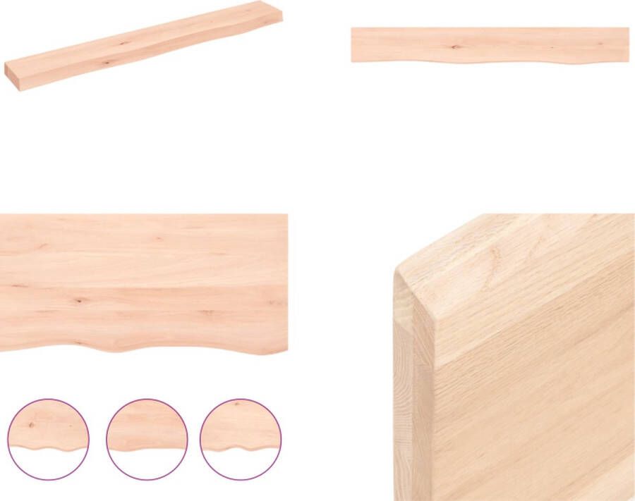 VidaXL Wandschap 80x10x4 cm onbehandeld massief eikenhout Wandschap Wandschappen Wandplank Wandrek