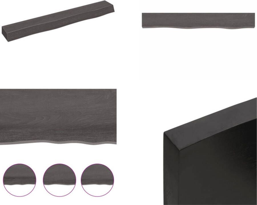 VidaXL Wandschap 80x10x6 cm behandeld massief eikenhout donkerbruin Wandschap Wandschappen Wandplank Wandrek