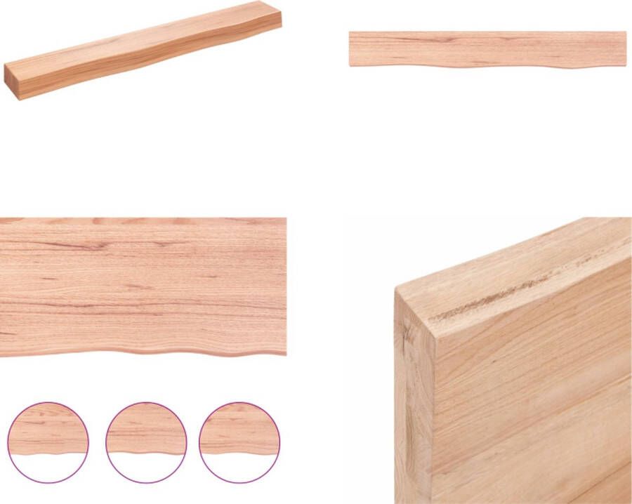 VidaXL Wandschap 80x10x6 cm behandeld massief eikenhout lichtbruin Wandschap Wandschappen Wandplank Wandrek