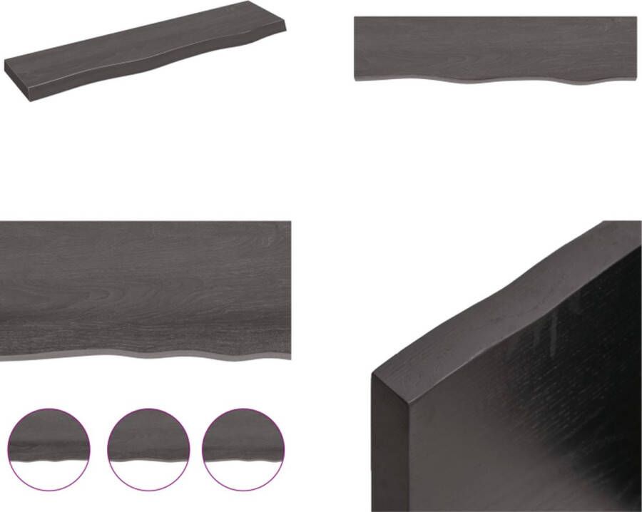 VidaXL Wandschap 80x20x4 cm behandeld massief eikenhout donkergrijs Wandschap Wandschappen Wandplank Wandrek