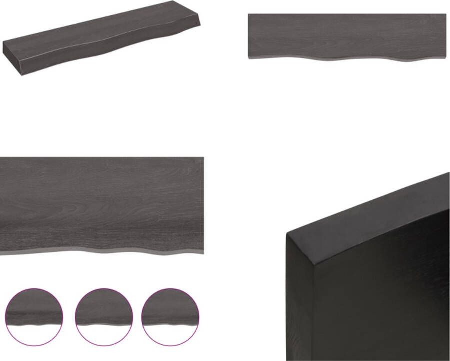 VidaXL Wandschap 80x20x6 cm behandeld massief eikenhout donkerbruin Wandschap Wandschappen Wandplank Wandrek