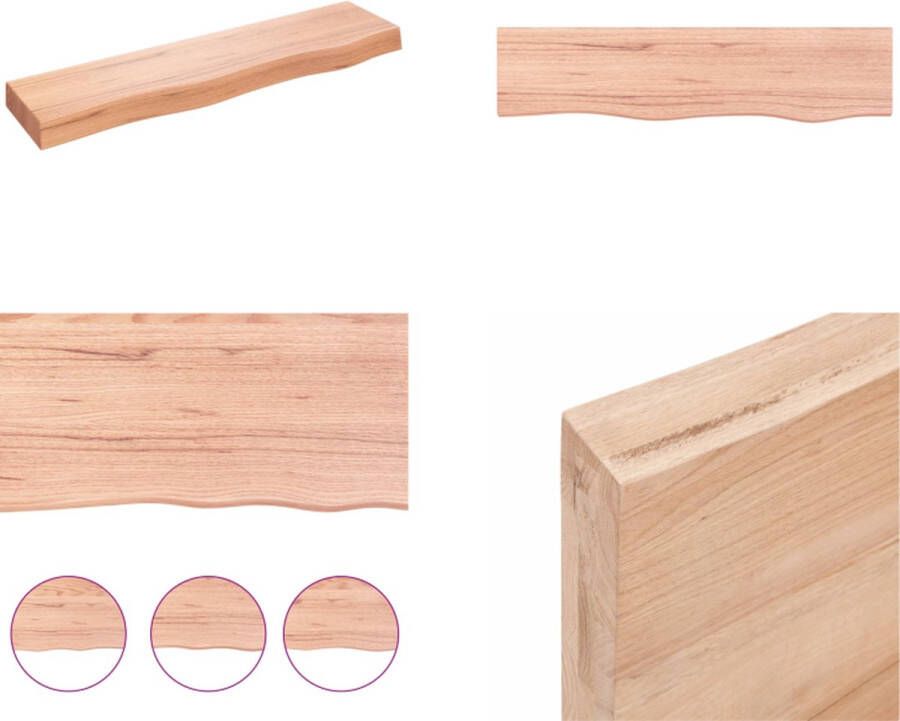 VidaXL Wandschap 80x20x6 cm behandeld massief eikenhout lichtbruin Wandschap Wandschappen Wandplank Wandrek
