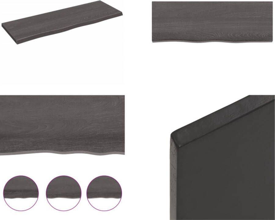 VidaXL Wandschap 80x30x2 cm behandeld massief eikenhout donkergrijs Wandschap Wandschappen Wandplank Wandrek