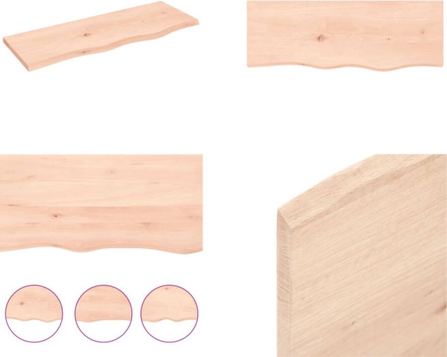 VidaXL Wandschap 80x30x2 cm onbehandeld massief eikenhout Wandschap Wandschappen Wandplank Wandrek