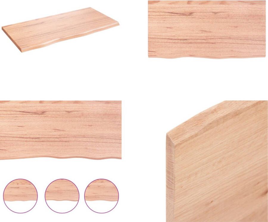 VidaXL Wandschap 80x40x2 cm behandeld massief eikenhout lichtbruin Wandschap Wandschappen Wandplank Wandrek