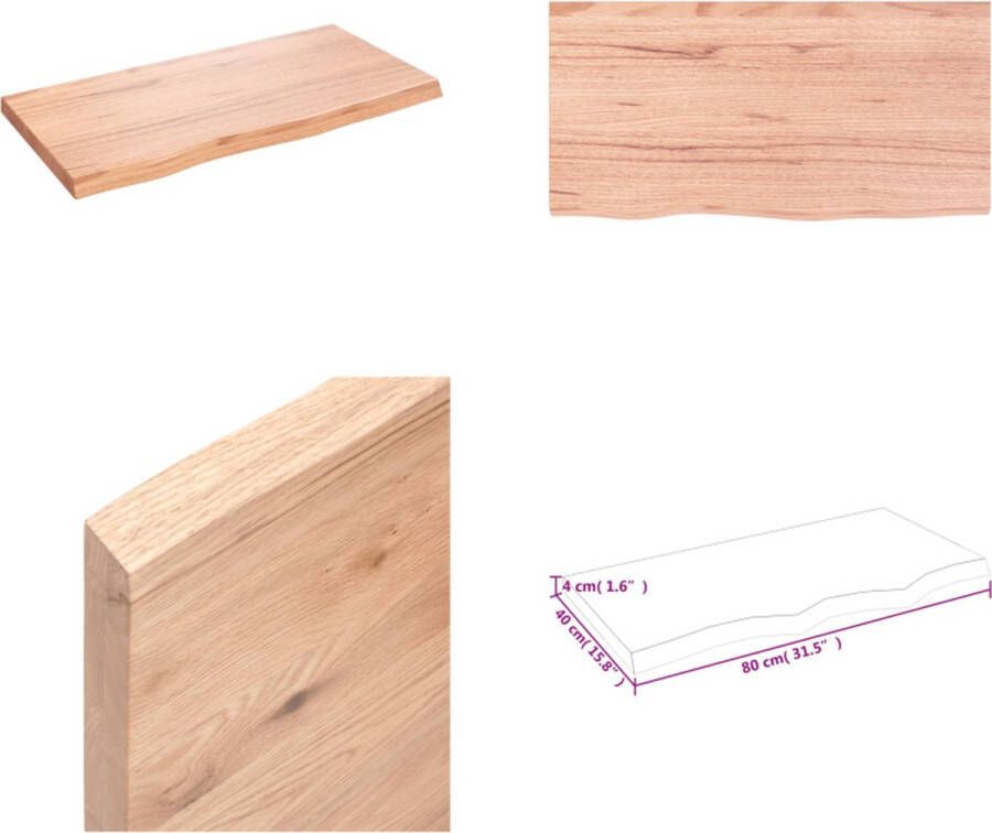 VidaXL Wandschap 80x40x4 cm behandeld massief eikenhout lichtbruin Wandschap Wandschappen Wandplank Wandrek