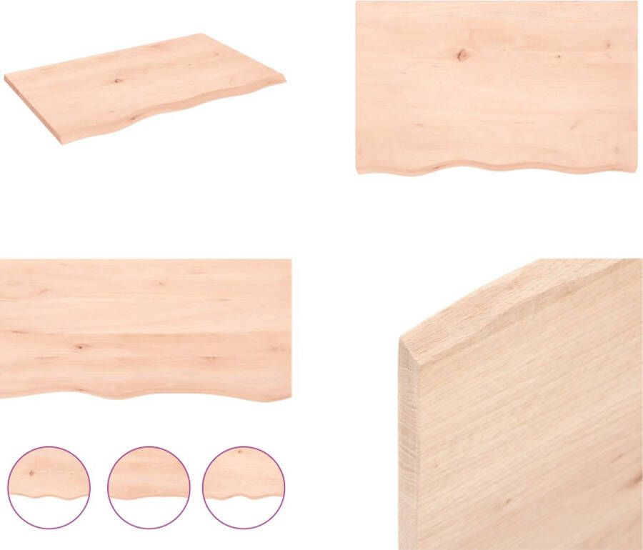 VidaXL Wandschap 80x50x2 cm onbehandeld massief eikenhout Wandschap Wandschappen Wandplank Wandrek