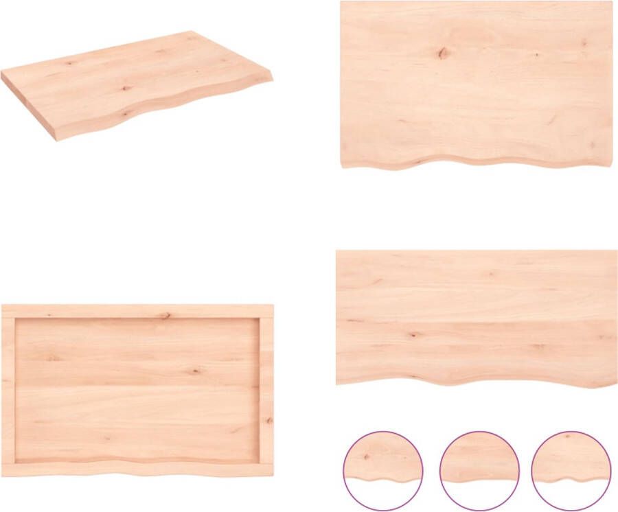 VidaXL Wandschap 80x50x(2-4) cm onbehandeld massief eikenhout Wandschap Wandschappen Wandplank Wandrek