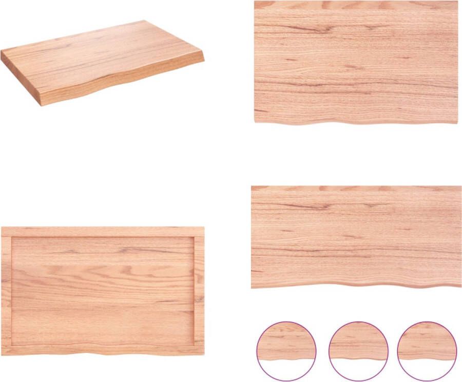 VidaXL Wandschap 80x50x(2-6) cm behandeld massief eikenhout lichtbruin Wandschap Wandschappen Wandplank Wandrek