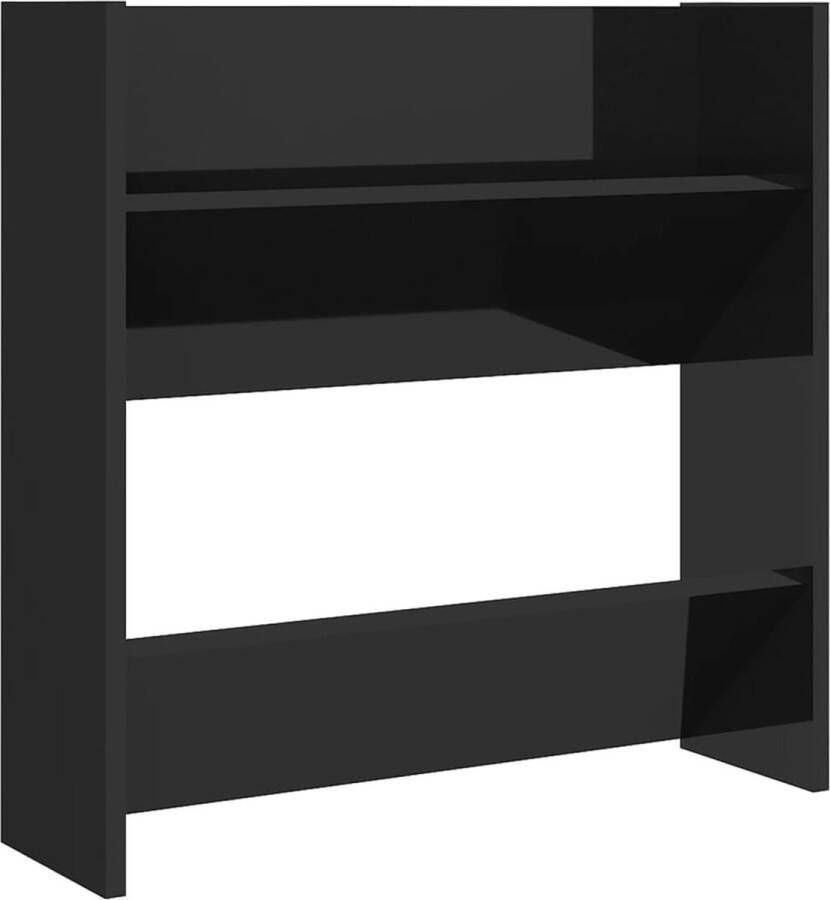 VidaXL -Wandschoenenkast-60x18x60-cm-bewerkt-hout-hoogglans-zwart