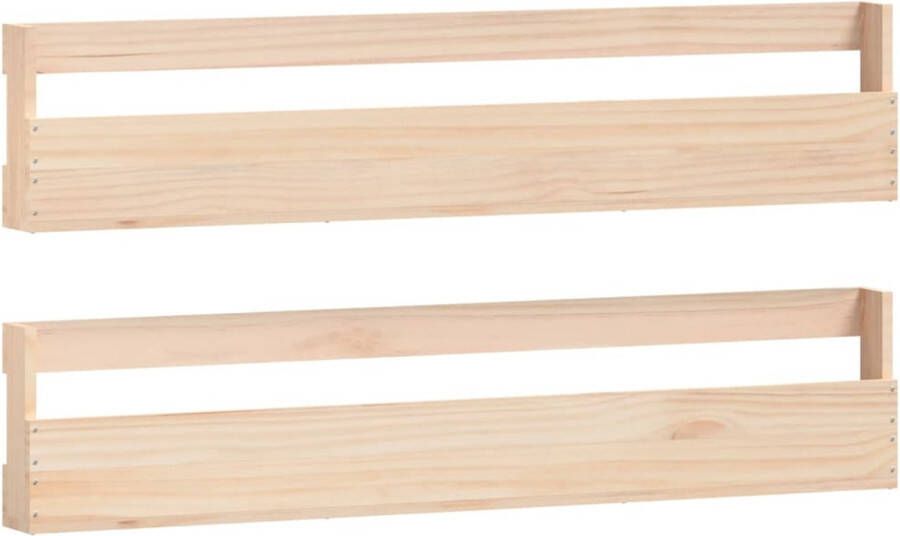 VidaXL Wandschoenenrekken Set van 2 Grenenhout Wandhaak Schoenenplank Schoenenrek Grenoblehouten Meubilair Vintage Schoenenrek Rustic Schoenenrek Opslag Oplossing Badkamer Organisatie