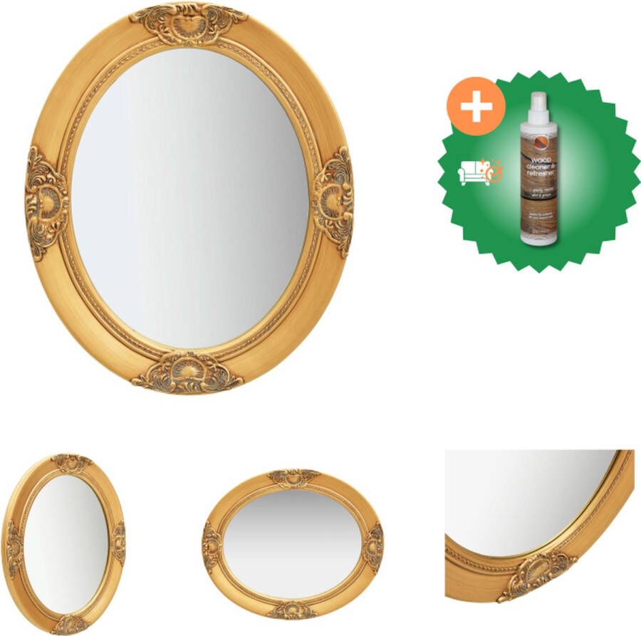 VidaXL Wandspiegel barok stijl 50x60 cm goudkleurig Spiegel Inclusief Houtreiniger en verfrisser