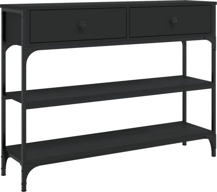 VidaXL -Wandtafel-100x25x75-cm-bewerkt-hout-zwart - Foto 2