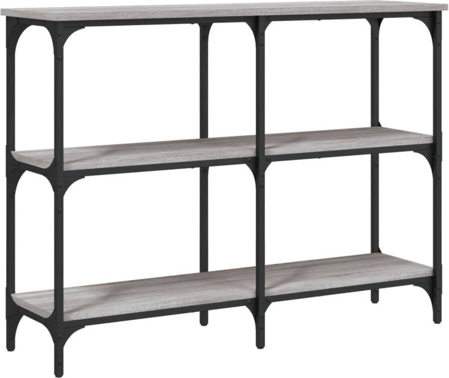 VidaXL Wandtafel 100x29x75 cm Grijs Sonoma Eiken Wandtafel Industrieel Design Grijze Kleur Houten Tafel Metaalframe Opbergruimte Entreehal Livingroom Gang