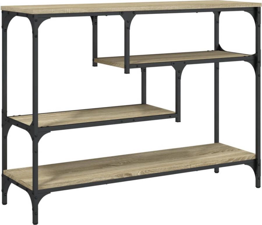 VidaXL Wandtafel Sonoma Eiken 100x30x75 cm Wandtafel Haltafel Eiken Houtsoort Opbergkast Vintage Industrieel Moderne Kast