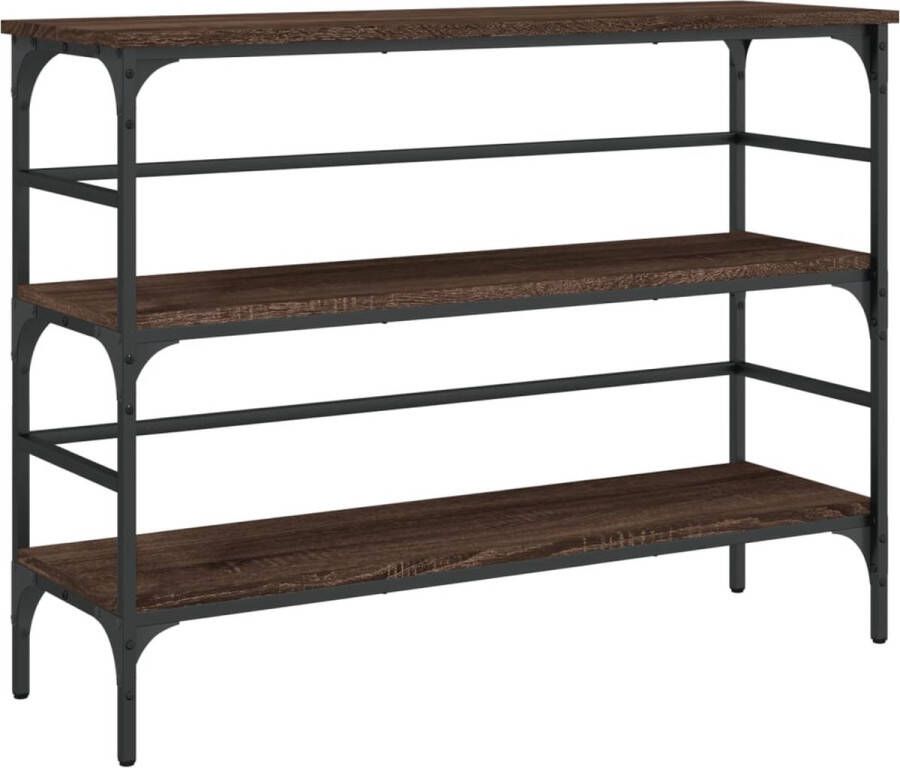 VidaXL -Wandtafel-100x32x75-cm-bewerkt-hout-bruin-eikenkleur - Foto 4