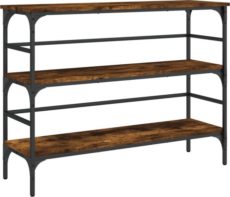 VidaXL -Wandtafel-100x32x75-cm-bewerkt-hout-gerookt-eikenkleurig - Foto 4