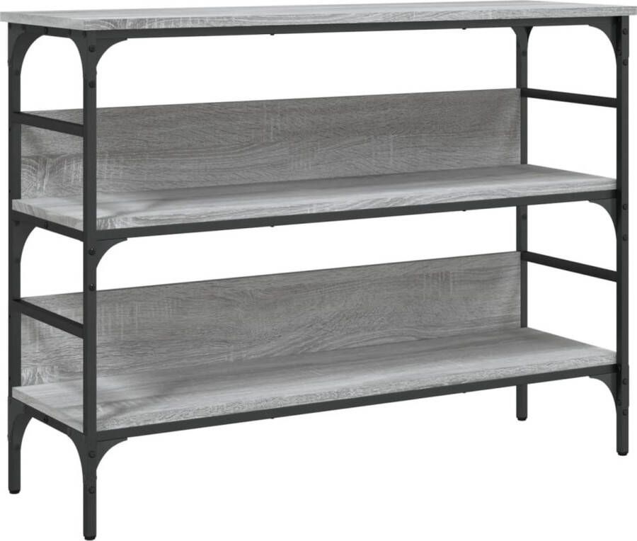 VidaXL Wandtafel Grijs Sonoma Eiken 100x32x75 cm Wandtafel Haltafel Consoletafel Houten Tafel Grijze Tafel Industrieel Design Opbergruimte Muurbevestiging