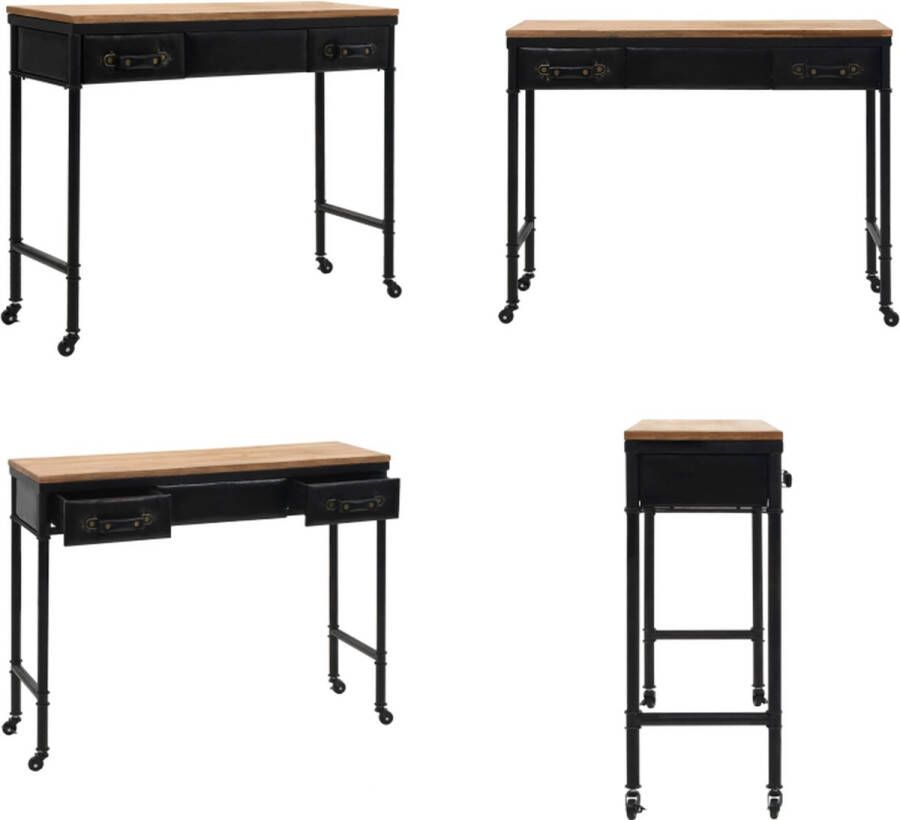 VidaXL Wandtafel 100x33-5x80 cm MDF en vurenhout Wandtafel Wandtafels Bijzettafel Bijzettafels