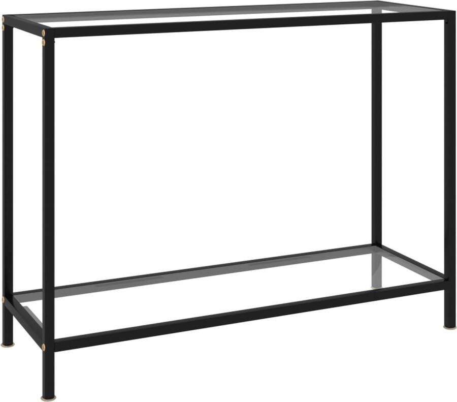 VidaXL Wandtafel Glas & Staal 100x35x75 cm Wandtafel Consoletafel Tafellamp Livingroom Decor Modern Furniture Minimalistische Meubels Glas Tafel Metalen Tafel - Foto 2