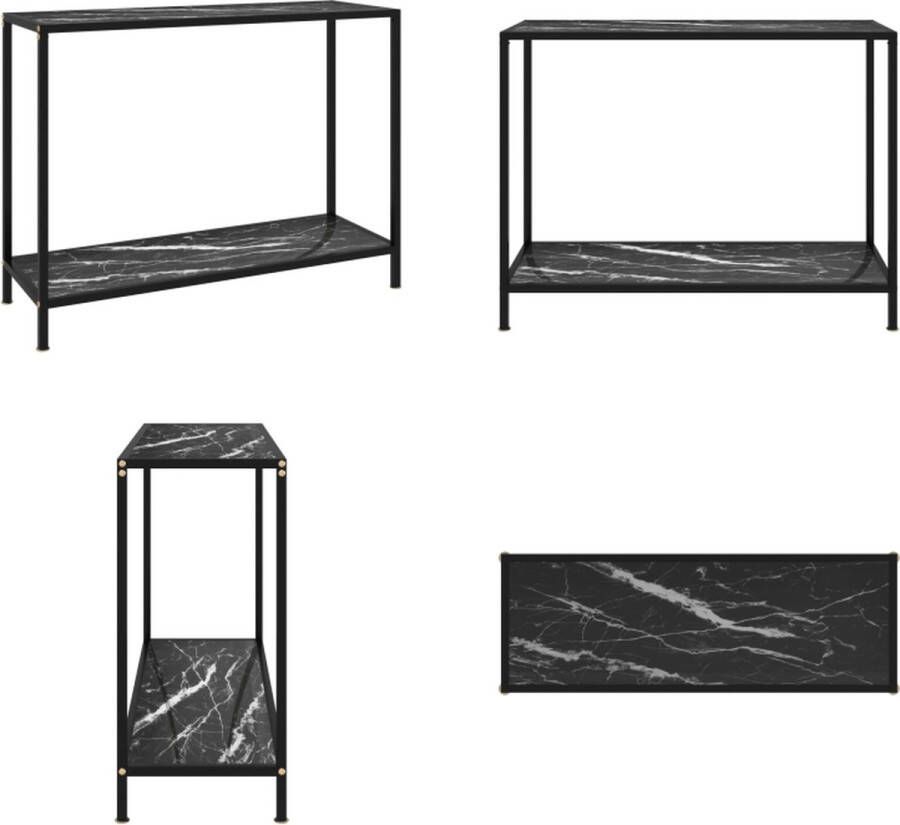 VidaXL Wandtafel 100x35x75 cm gehard glas zwart Wandtafel Wandtafels Bijzettafel Bijzettafels